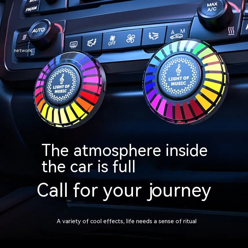 Black square desktop RGB ambience light with magnetic base for car interiors