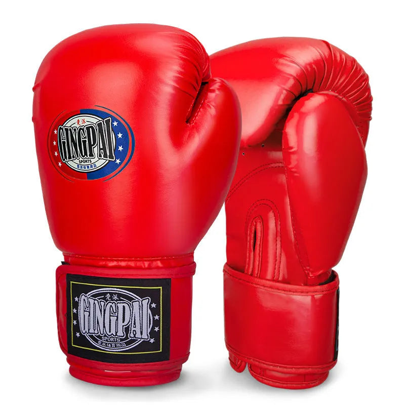 Professional PU leather boxing gloves for Sanda fighting training in multiple colours and weight specifications