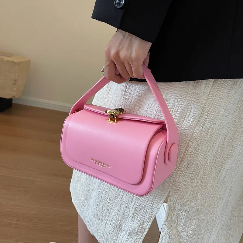 Women's personalised PU messenger bag with letter detailing in casual style