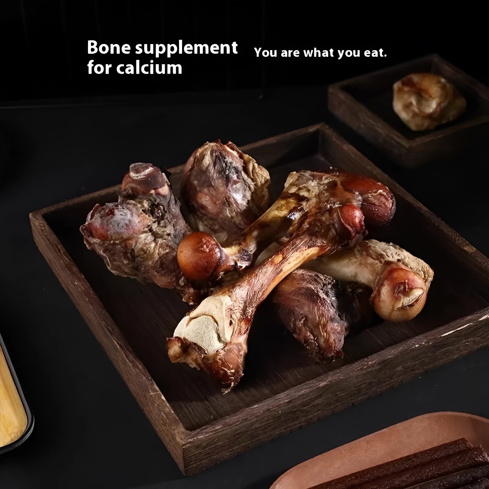Large, medium, and small size dog molar chew with roasted ox bone flavour for dental cleaning.