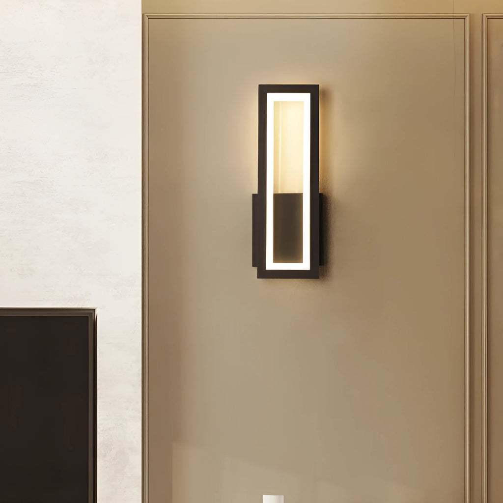 Modern Nordic corridor wall light with PVC lampshade in black, white or gold finish