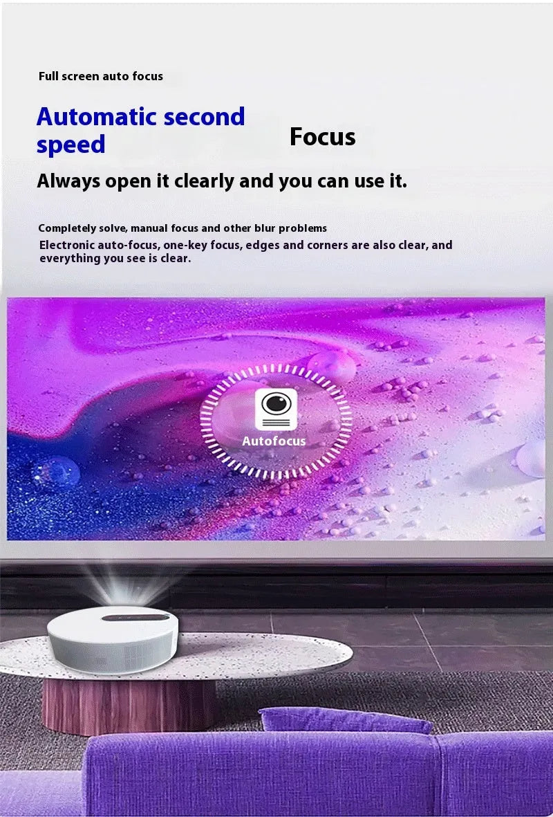 White HD projector with remote control for home theatre and bedroom cinema projection