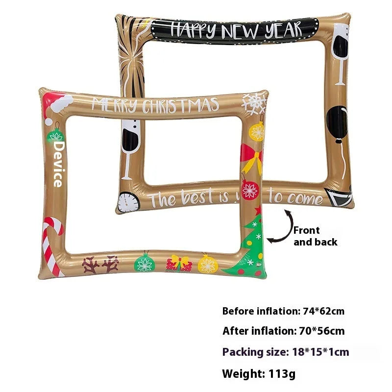 Christmas inflatable photo frame PVC material for youth photography and holiday decorations