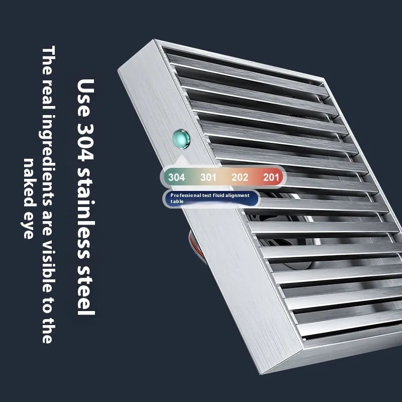 Gun grey 304 stainless steel courtyard deodorant floor drain, 15cm by 15cm.