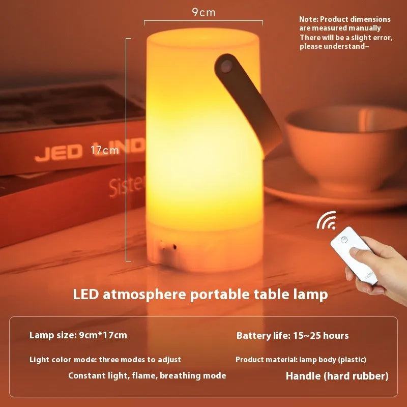Outdoor charging retro campsite lamp with flame mode, 9x16cm PS acrylic construction
