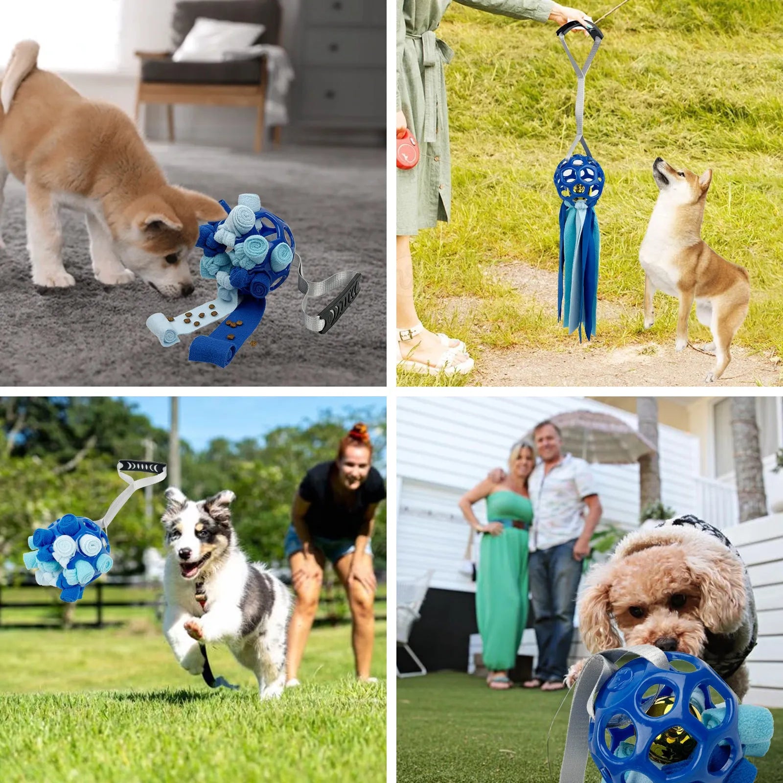 TPR hollow interactive toy ball for pets with bell sound in multiple colours