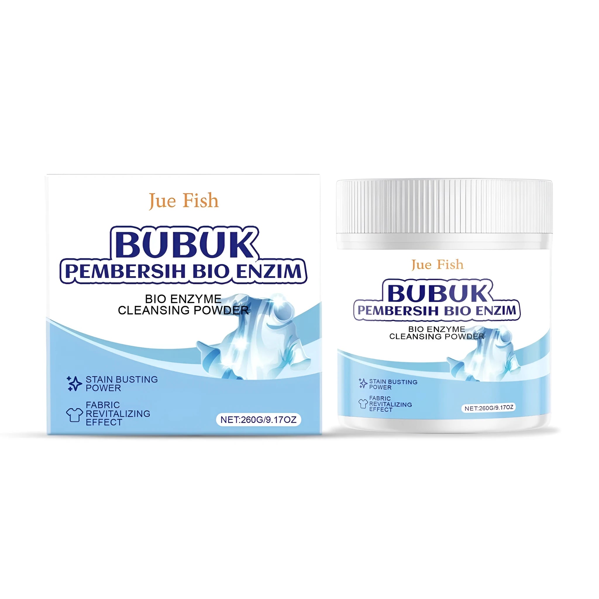 260g pack of bio enzyme laundry cleansing powder with stain-removing protease.