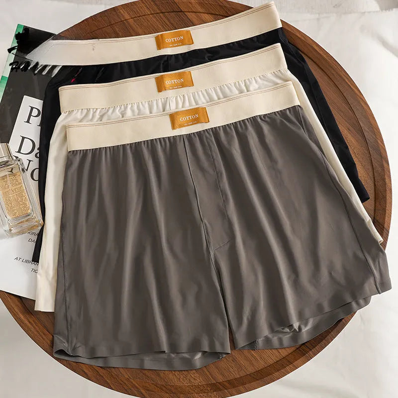 Men's ice silk underwear in multiple colours with loose fit and mid waist design