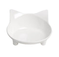 Shallow black cat food bowl with non-slip rubber base for whisker fatigue relief
