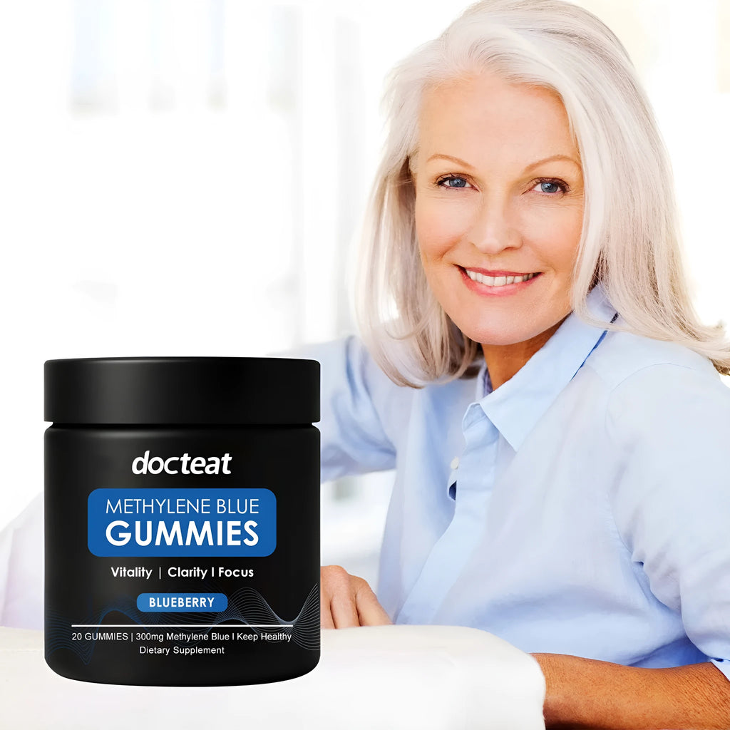 20 methylene blue soft candy supplements in chewable gummy form with bitter cassava syrup