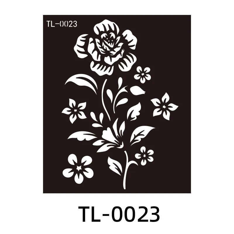 Hollow juice inkjet temporary tattoo sticker with geometric design, 85x100mm, on skin