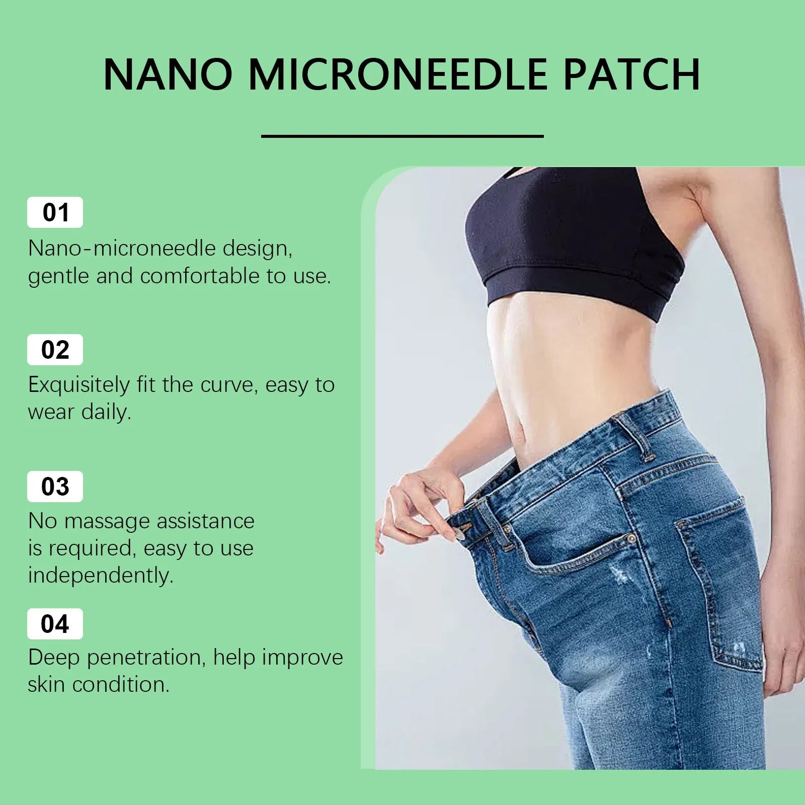 4 slimming nano microneedle stickers with ginger and mugwort root ingredients