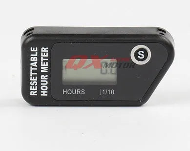 Black waterproof LCD maintenance timer for ATV, motorcycle, motorboat, lawn mower, and generator service scheduling