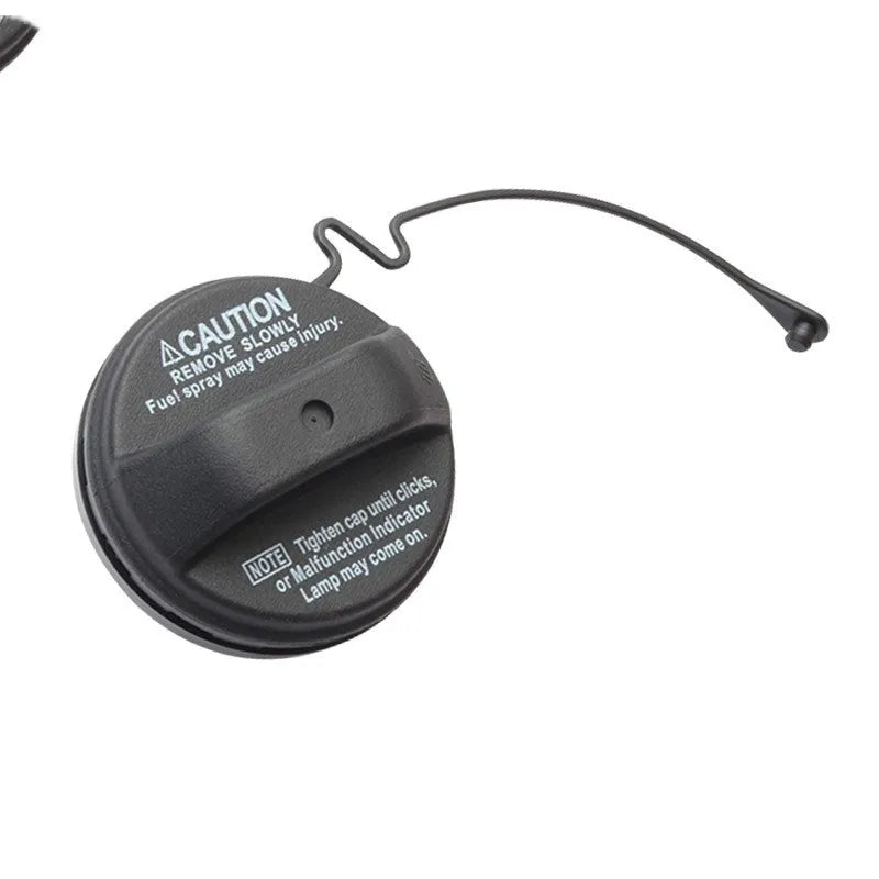 Black Toyota replacement fuel tank cap with snap-type design for fuel filler neck