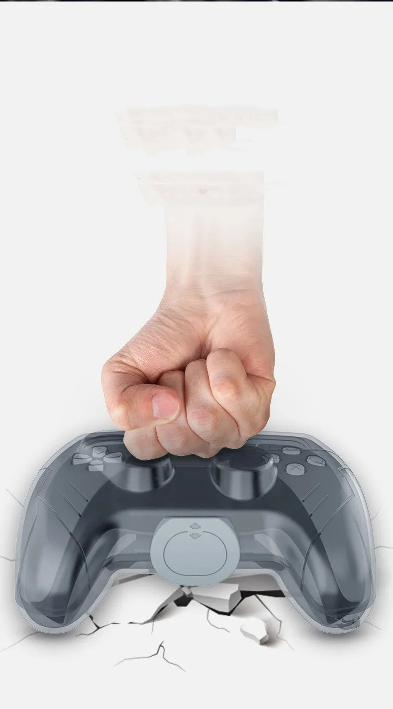 Transparent grey plastic hard storage case for game controllers