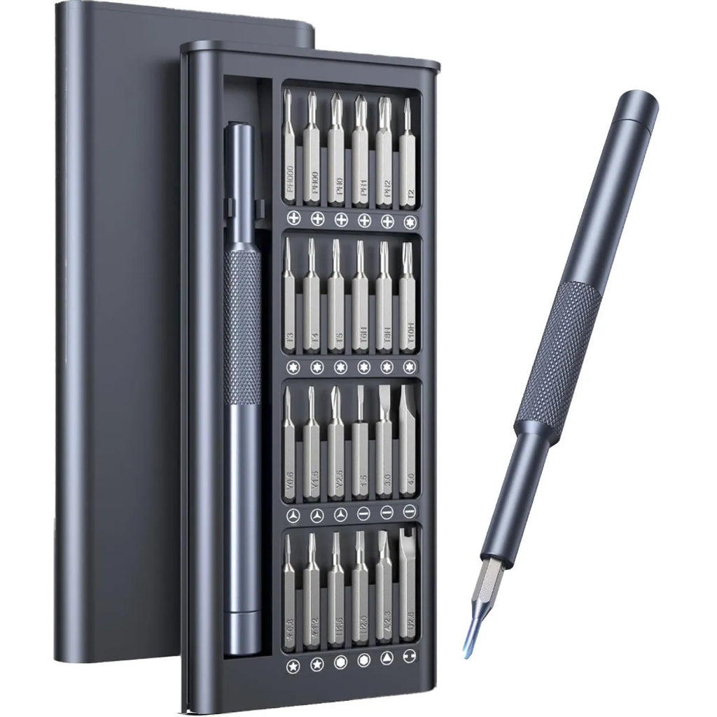 25-in-one precision screwdriver set with magnetic tip and chrome vanadium steel cutter
