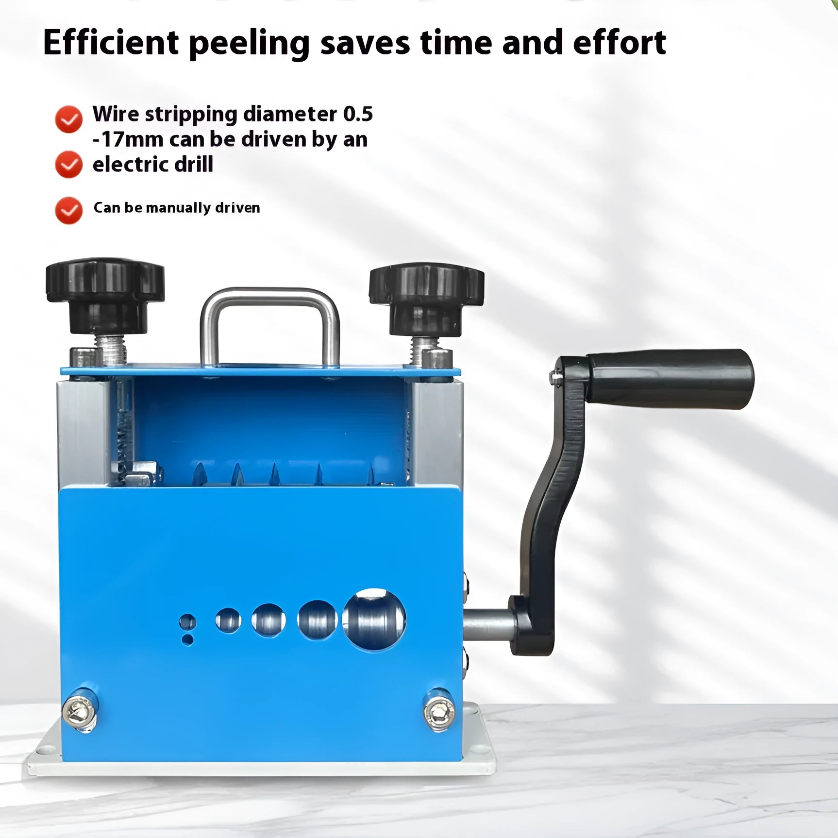 SD-017 manual wire stripping machine tool for cables from 0.5mm to 17mm diameter.