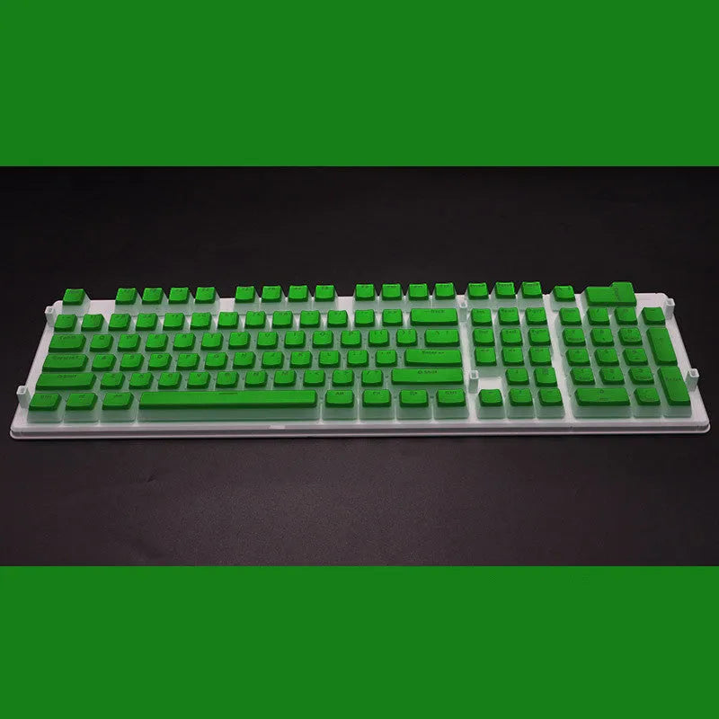 Set of 108 translucent PBT keycaps for mechanical keyboards in various colours on a white background.