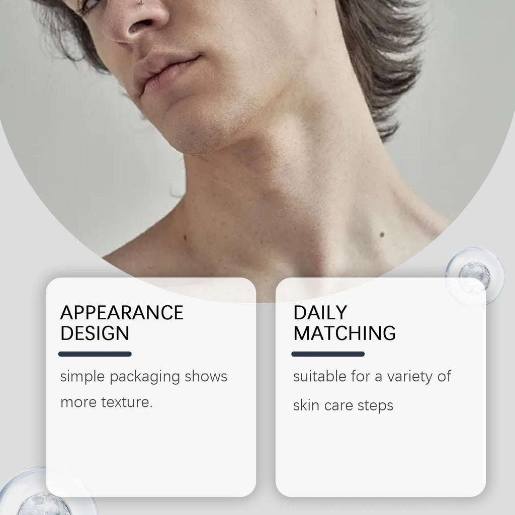 50g jar of men's neck care cream with collagen and hyaluronic acid formulation