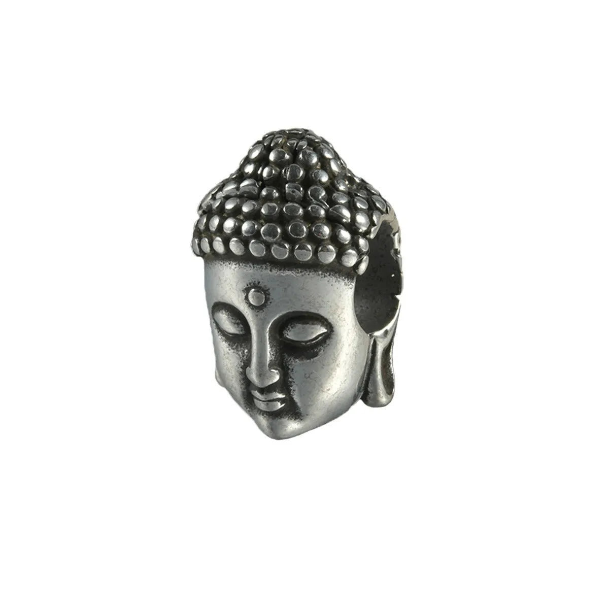Personalised stainless steel hollow skull Buddha earrings in geometric design