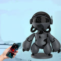 White Space Robot smart home security camera with detachable base on a table