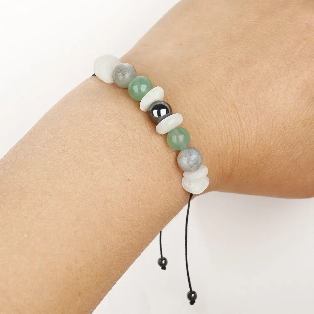 Geometric stone beaded bracelet in colour 3906 with manual craftsmanship