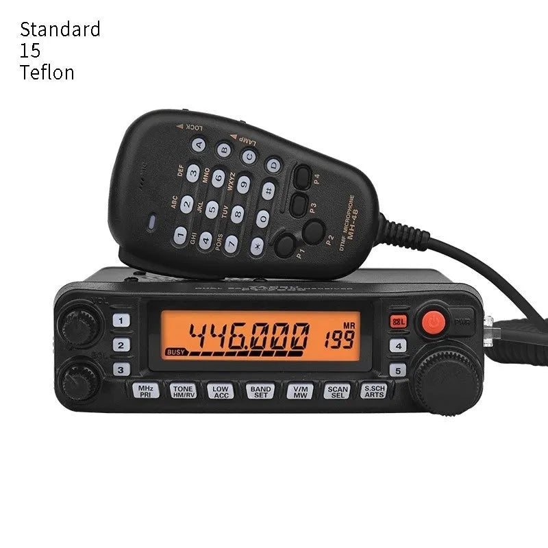 High-power vehicle-mounted radio interphone with 507 antenna and clamp options for self-driving tour communication.