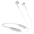 Bluetooth halter stereo sports headset in black with neckband design and power display