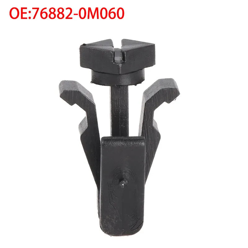 Black plastic bumper cover radiator grille fastening clip for Nissan vehicles model 76882-0M060