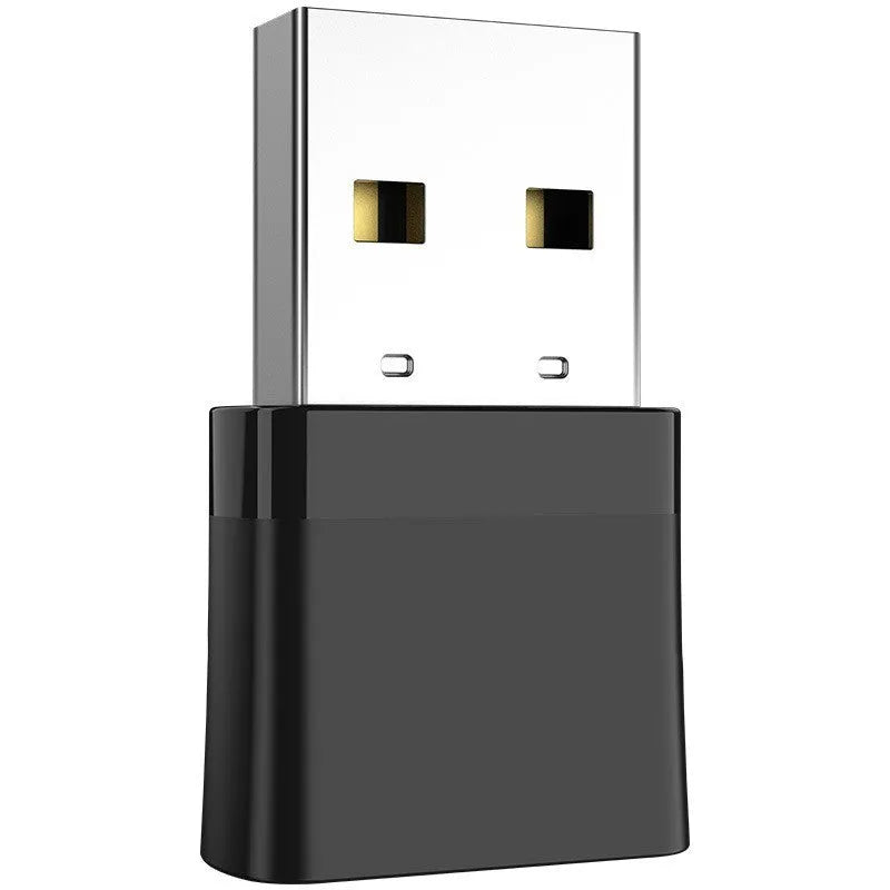 Black nickel-plated USB Bluetooth and dual-band WiFi adapter for PC connectivity