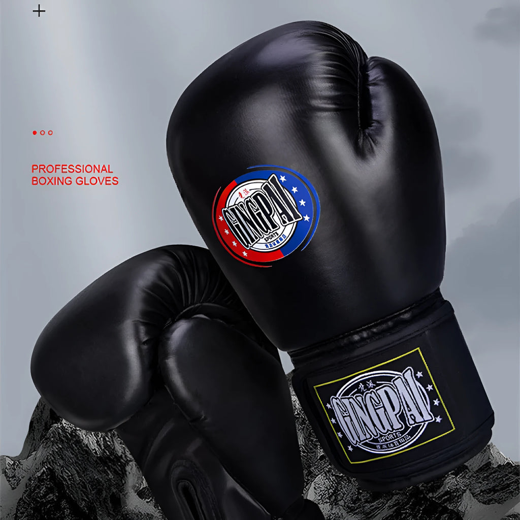 Professional PU leather boxing gloves for Sanda fighting training in multiple colours and weight specifications