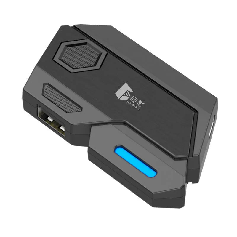Gamwing Jiaying keyboard and mouse converter for mobile gaming with USB connection.
