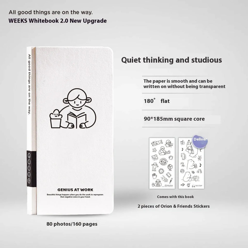 Simple plaid mesh notebook with paper cover showing small white book design