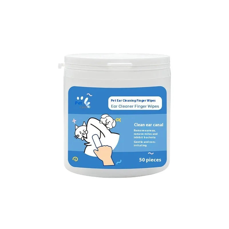 Disposable pet cleaning wipes set with ear and teeth cleaning wipes for cats and dogs