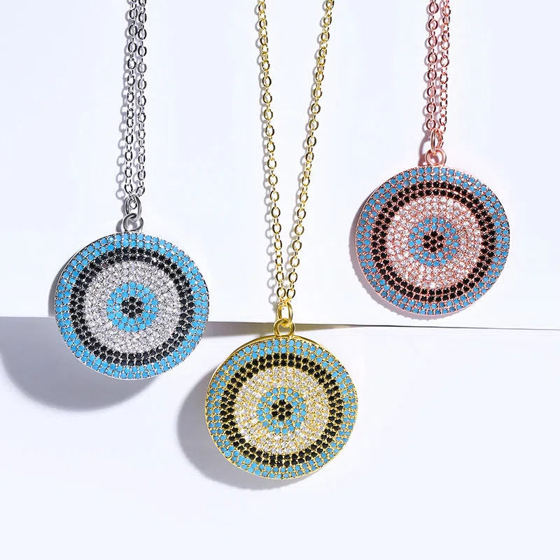 18K gold plated copper clavicle chain necklace with snake bone chain and zircon pendant, adjustable 21-50cm