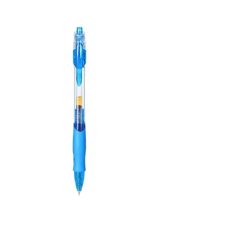 A neutral-style refillable gel pen with black, red, and blue ink and a 0.5mm tip.