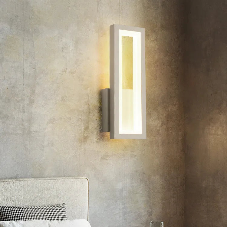 Modern Nordic corridor wall light with PVC lampshade in black, white or gold finish