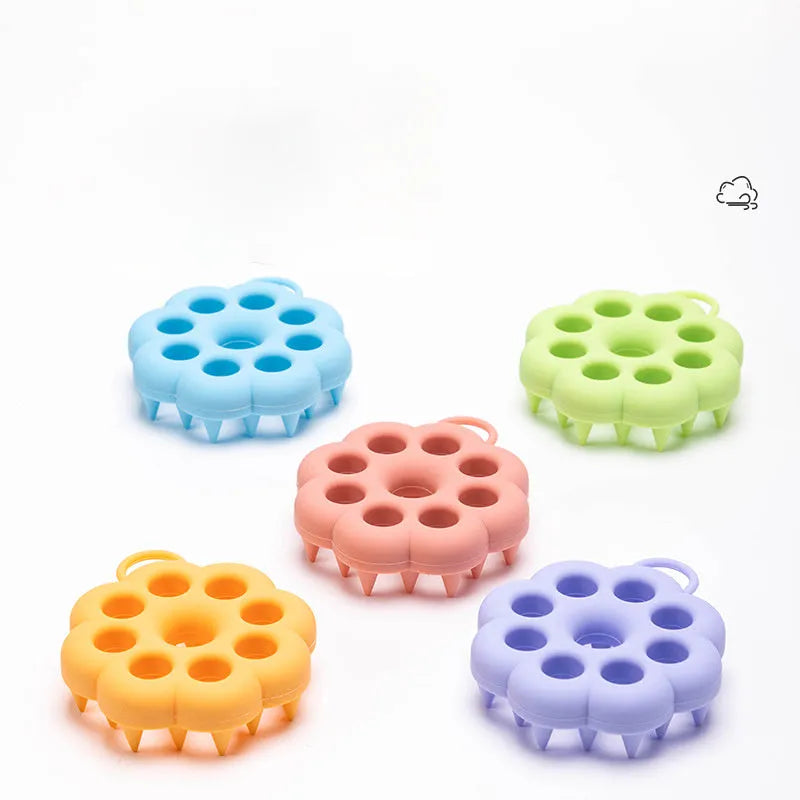 Silicone pet hair care grooming tool with massage brush design for dry and wet use