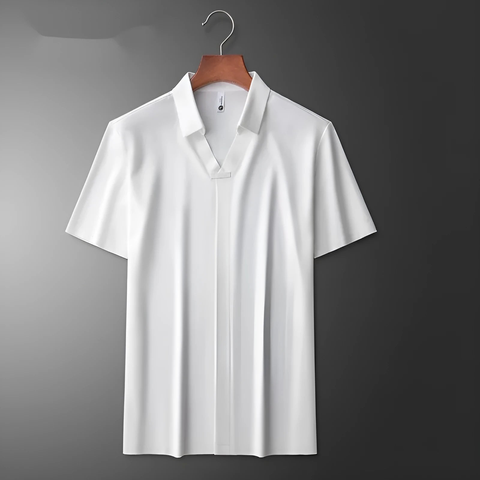 Men's slim fit lapel polo short-sleeved T-shirt in a cotton blend fabric