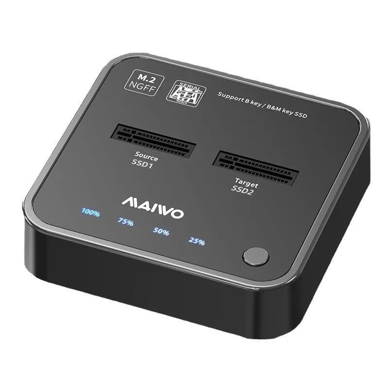 MAIWO K3016 M.2 solid state drive duplicator dock with data cables and power adapter