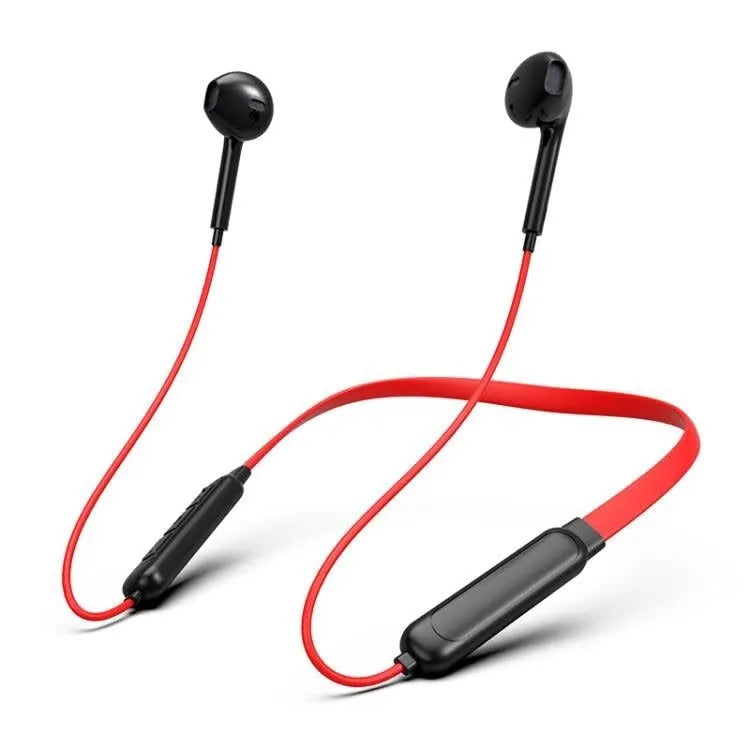 Bluetooth halter stereo sports headset in black with neckband design and power display