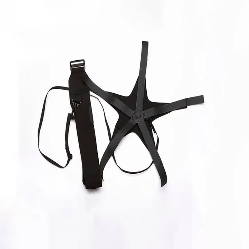 Black football juggling belt with 2 metre elastic cord for solo training