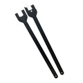 Two-piece Land Rover fan support wrench set showing 36mm and 40mm alloy steel spanners.