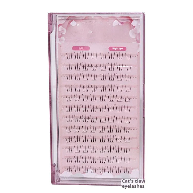 Kitten's paw lower eyelash set with 12-row segmented construction and 4-5-6mm length variation