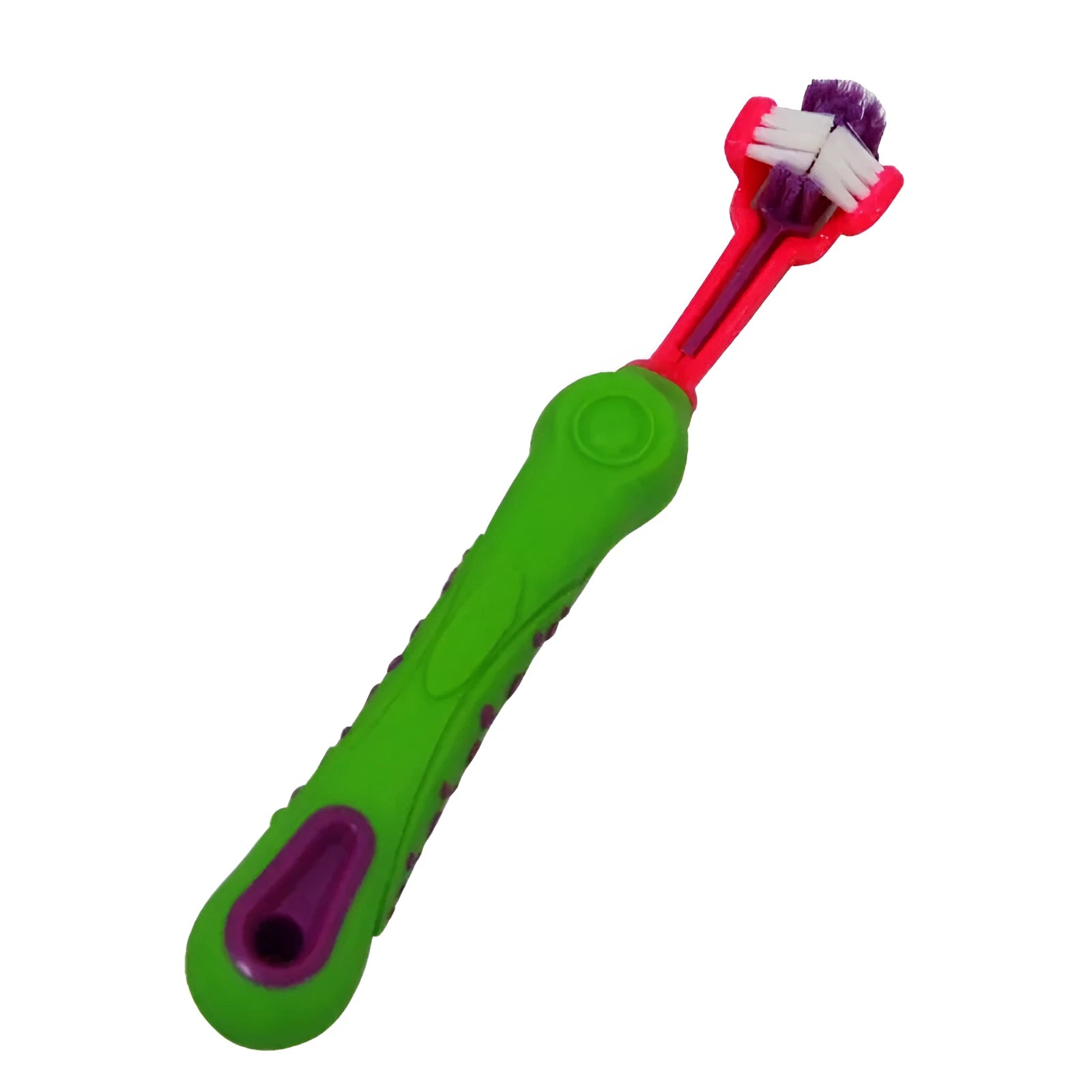 Pet dental finger toothbrush double-headed plastic teeth cleaning tool in multiple colours including purple and blue