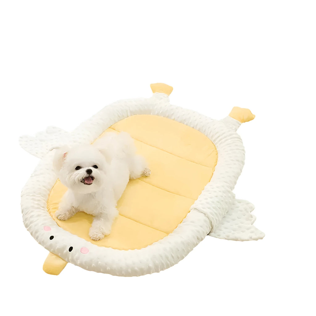 Bedsure grey waterproof orthopedic dog bed with supportive foam and raised bolsters in a sofa shape.