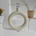 Nordic style matte ceramic vase for dry flower arrangements with textured surface