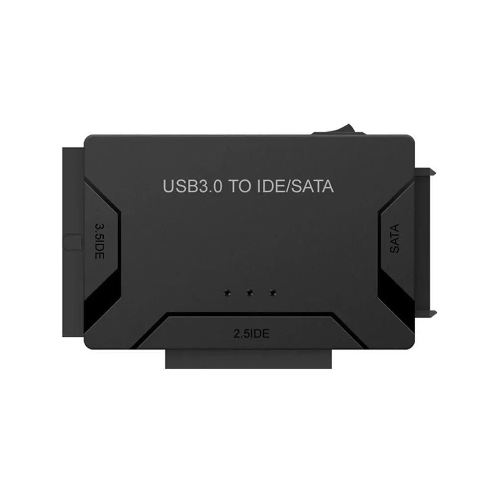 USB to IDE SATA desktop hard disk adapter with power supply and cables for 25-inch and 35-inch drives