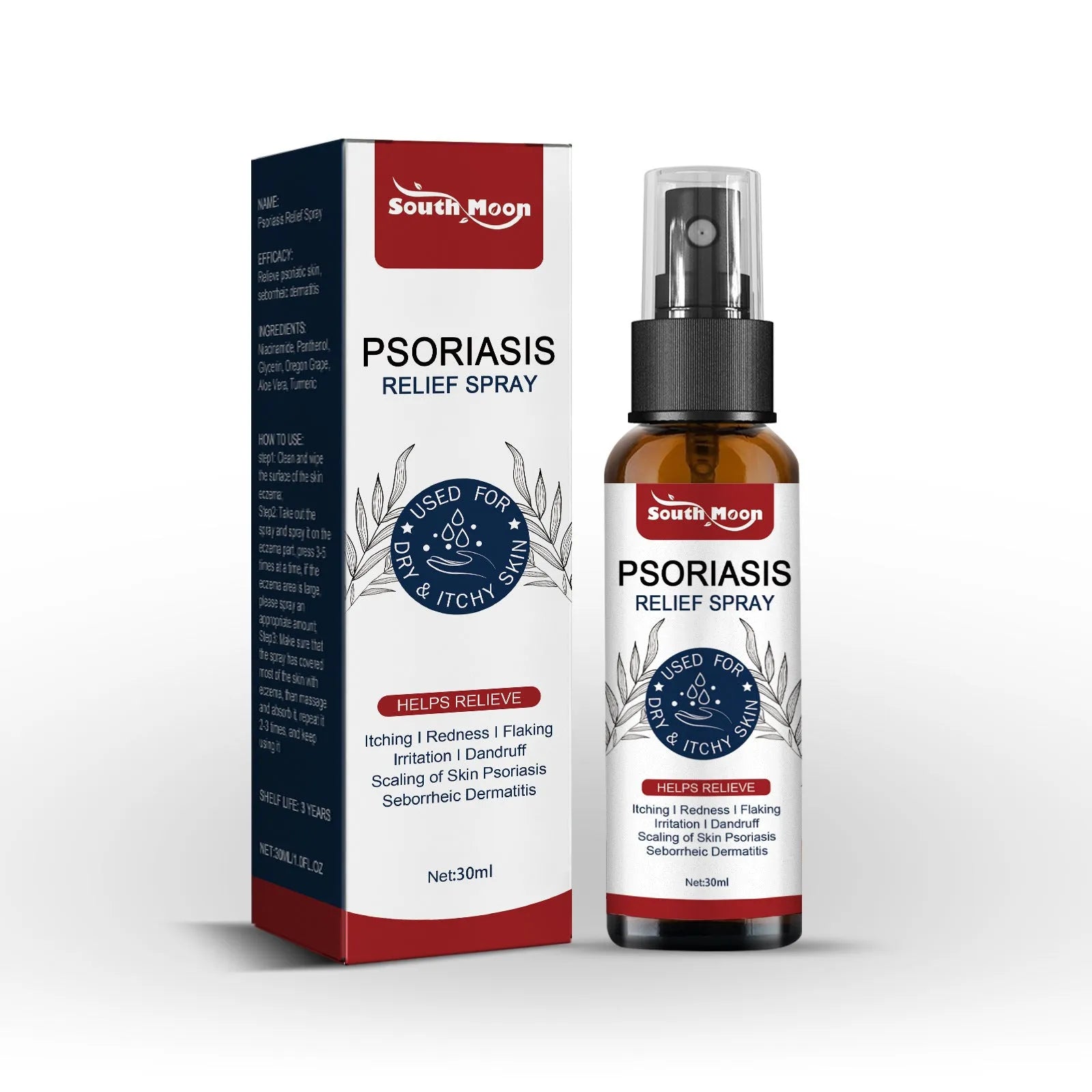 30ml bottle of body care nursing spray with spray pump, labelled with ingredients glycerin, allantoin, panthenol, aloe vera.