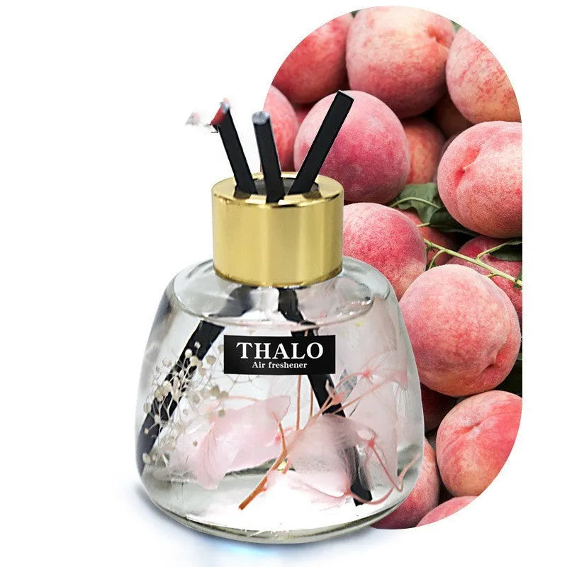 Glass car perfume ornament bottle in a choice of colours for dashboard decoration.